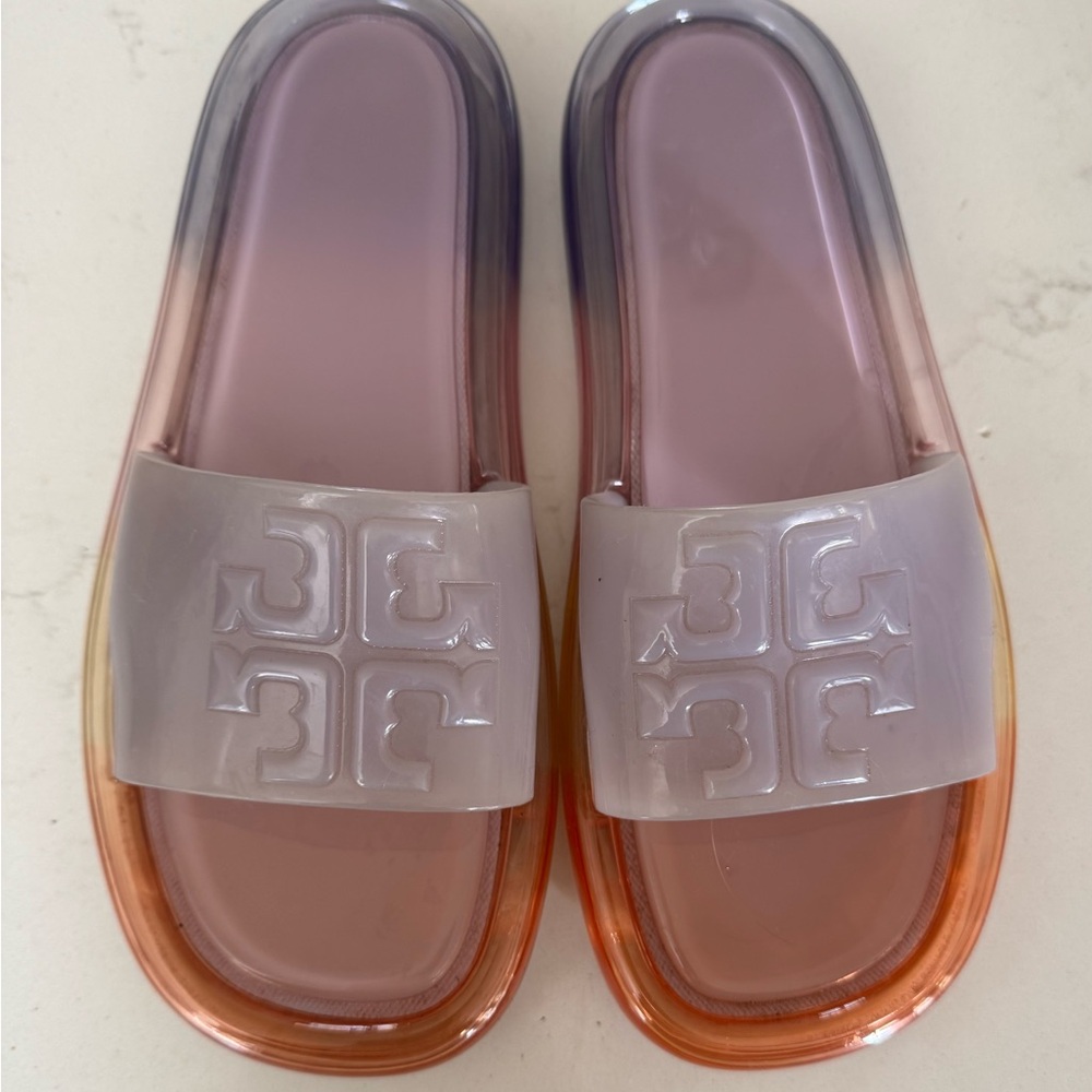 Tory Burch bubble jelly rainbow slides